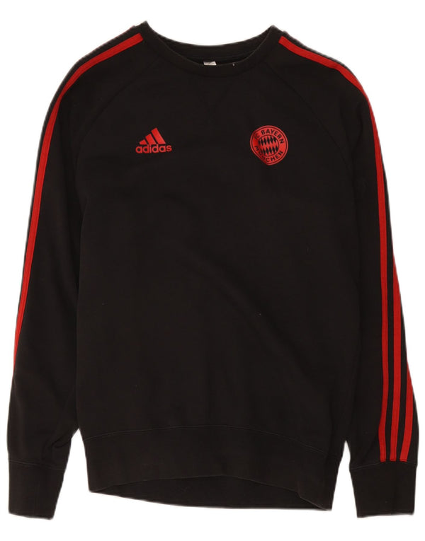 Adidas Mens FC Bayern Munchen Moletom Jumper Pequeno Algodão Preto