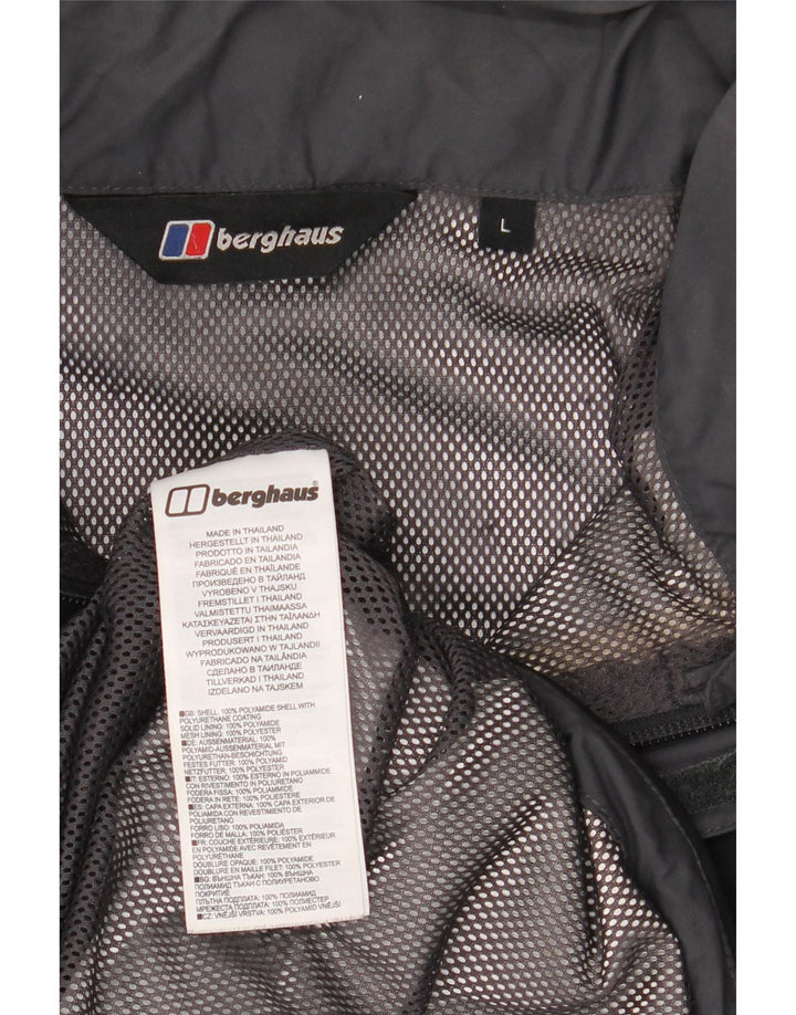 Jaqueta de chuva masculina Berghaus com capuz UK 40 grande poliamida preta