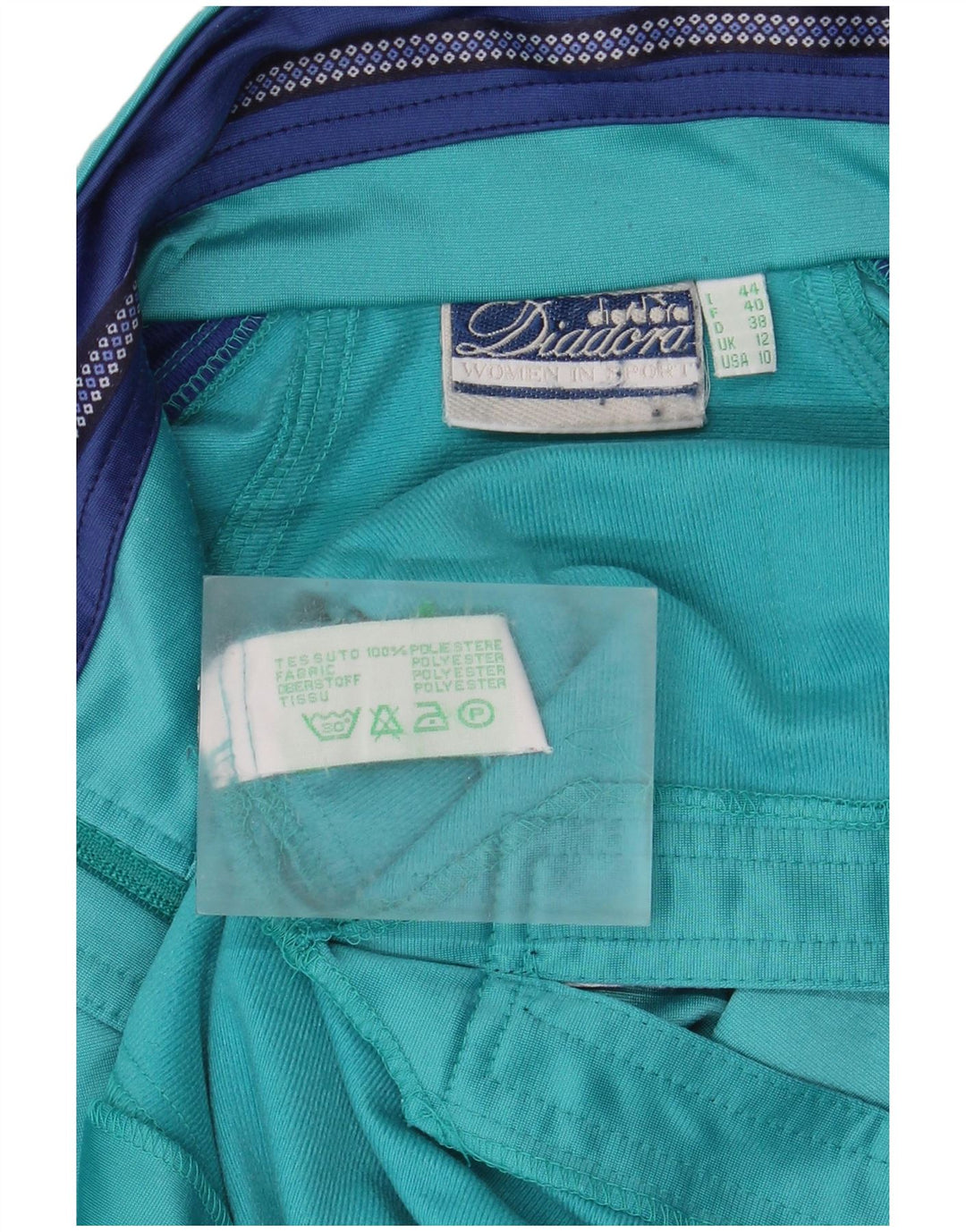 Diadora Womens Tracksuit Top Jacket UK 12 Médio Turquesa Colourblock