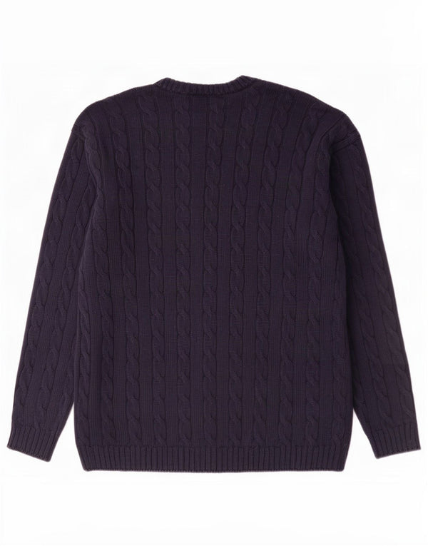 Suéter masculino Marks & Spencer St. Michael com gola redonda grande azul marinho