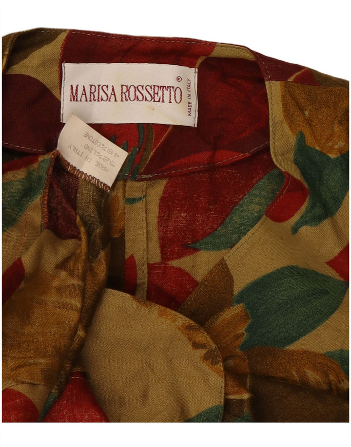 Jaqueta blazer feminina vintage de manga curta UK 12 Medium Multicolor Tropic