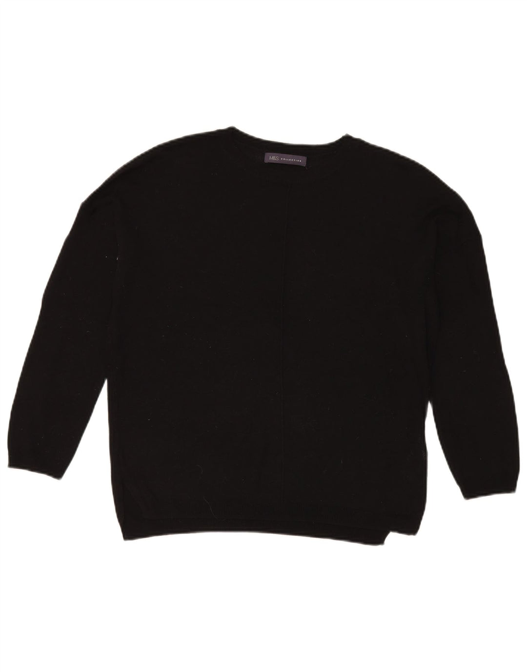 Suéter feminino Marks & Spencer com gola redonda Reino Unido 14 médio preto