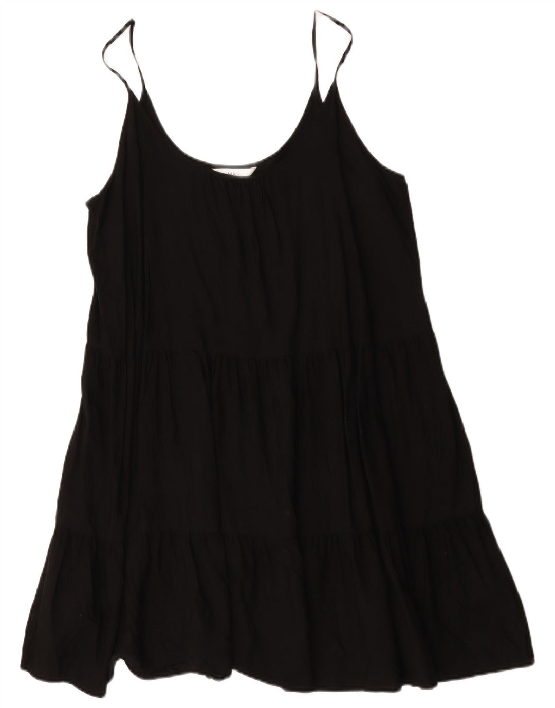 Vestido de verão feminino Marks & Spencer UK 18 XL preto viscose