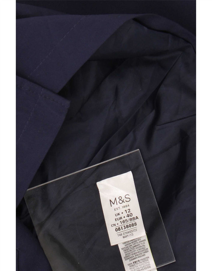 Trench Coat feminino Marks & Spencer Reino Unido 12 poliéster azul marinho médio
