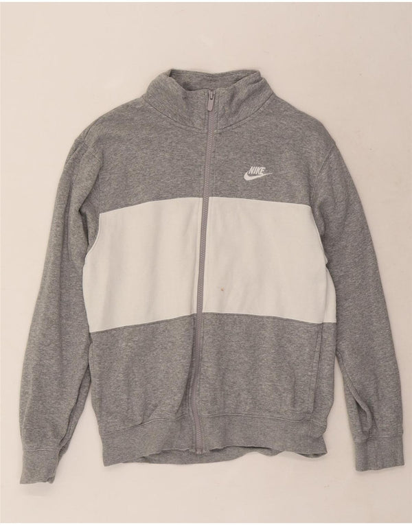 Nike Mens Tracksuit Top Jacket Pequeno Cinza Colorblock Algodão
