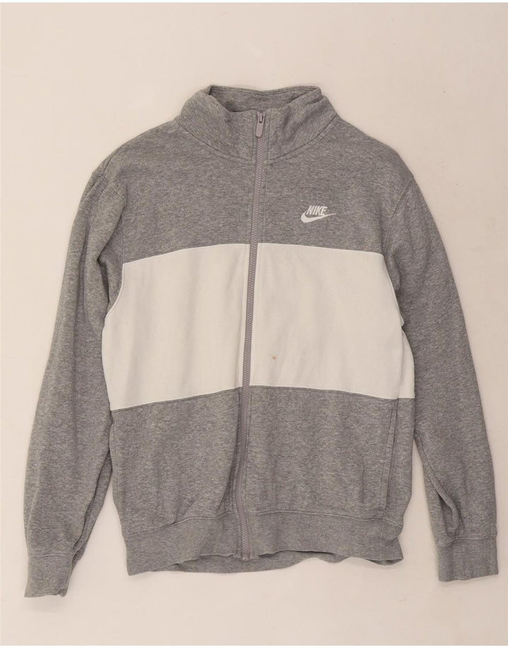 Nike Mens Tracksuit Top Jacket Pequeno Cinza Colorblock Algodão