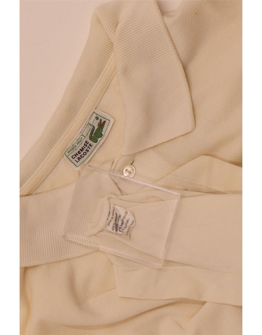 Camisa polo masculina Lacoste tamanho 6 XL algodão branco
