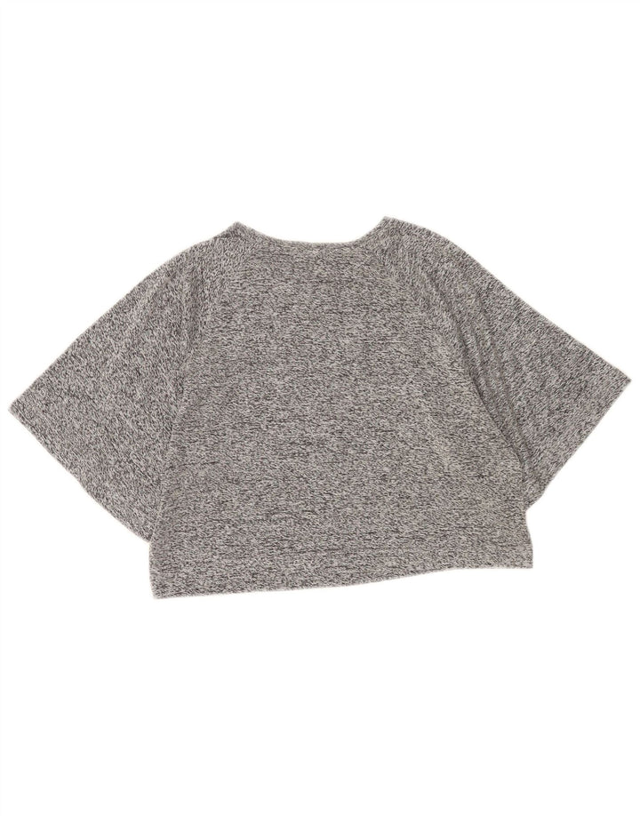Camiseta feminina Zara Crop Top UK 14 cinza médio manchado