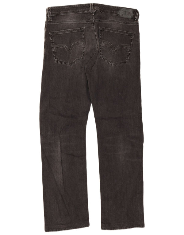 Diesel Mens Larkee Regular Straight Jeans W34 L32 Algodão Cinza