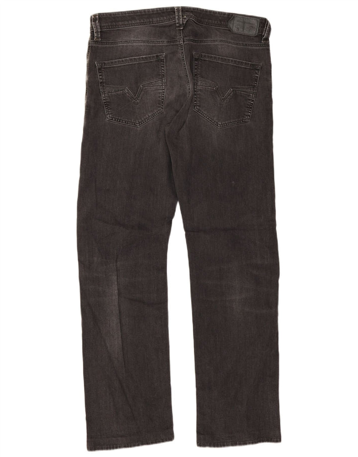 Diesel Mens Larkee Regular Straight Jeans W34 L32 Algodão Cinza
