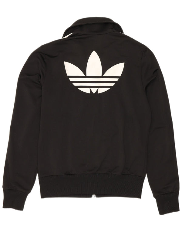 Adidas Womens Graphic Tracksuit Top Jacket EU 38 Pequeno Poliéster Preto