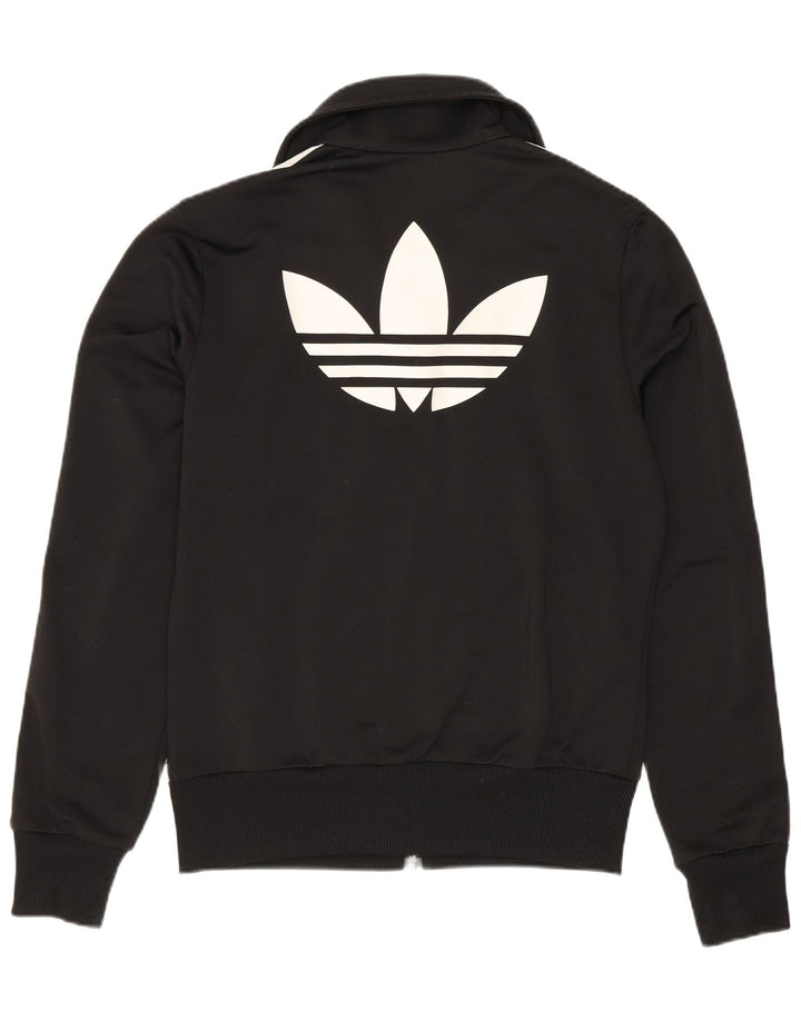 Adidas Womens Graphic Tracksuit Top Jacket EU 38 Pequeno Poliéster Preto