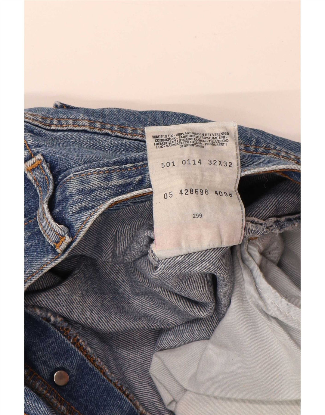 Levi's Masculino 501 Straight Jeans W32 L32 Azul Algodão
