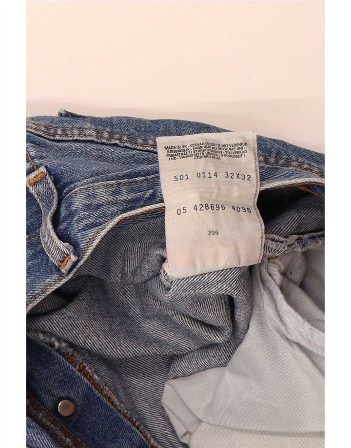 Levi's Masculino 501 Straight Jeans W32 L32 Azul Algodão