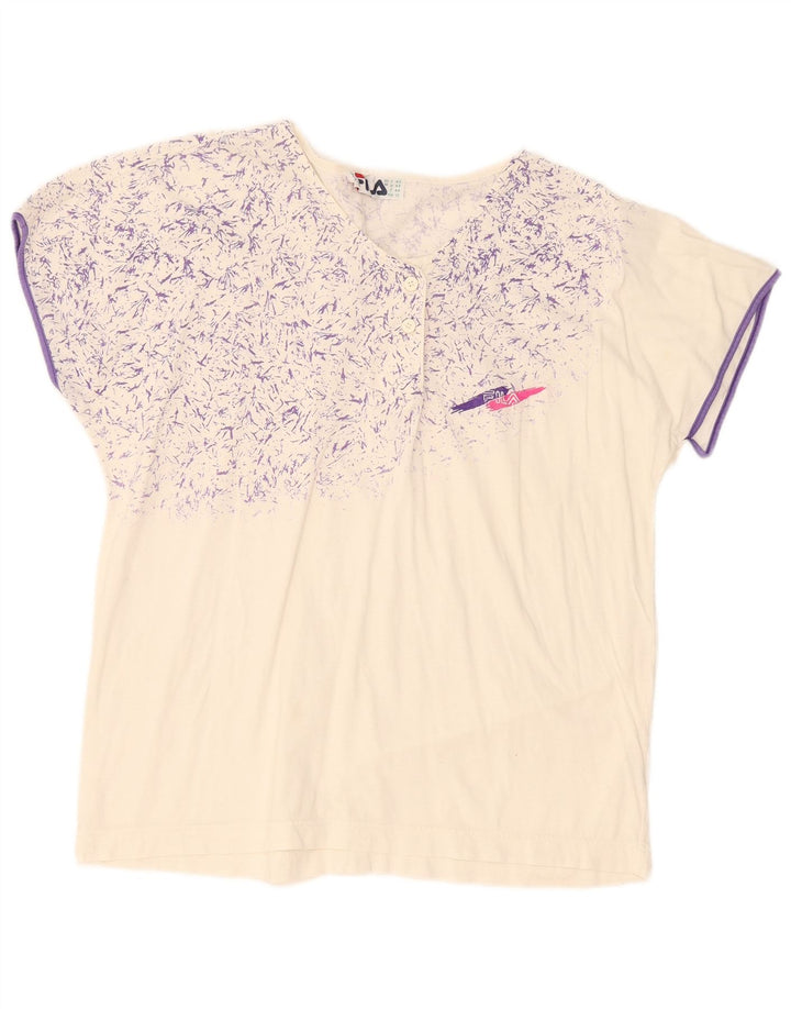 Camiseta feminina Fila Graphic Top IT 48 XL algodão branco