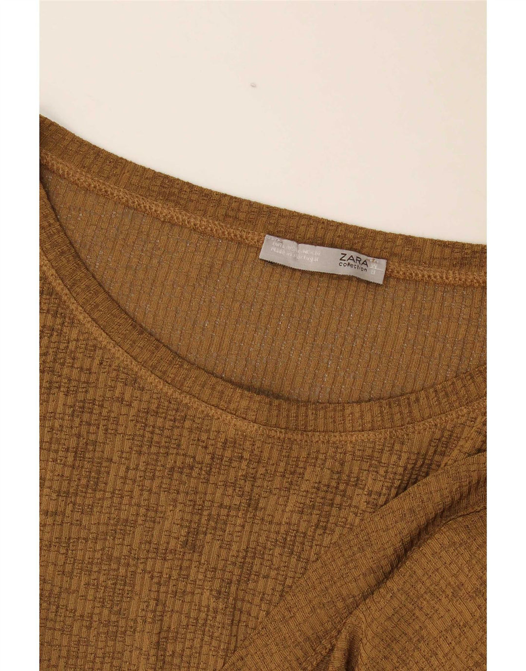 Zara blusa feminina assimétrica oversized top Reino Unido 16 grande cáqui