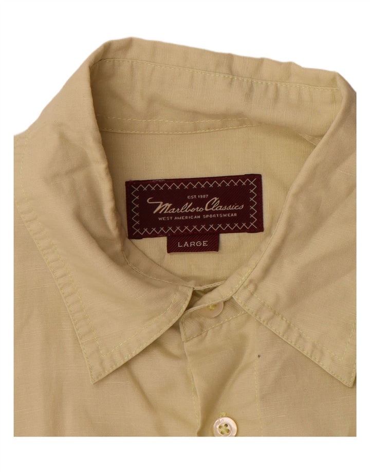 Marlboro Classics Camisa masculina de manga curta grande amarela