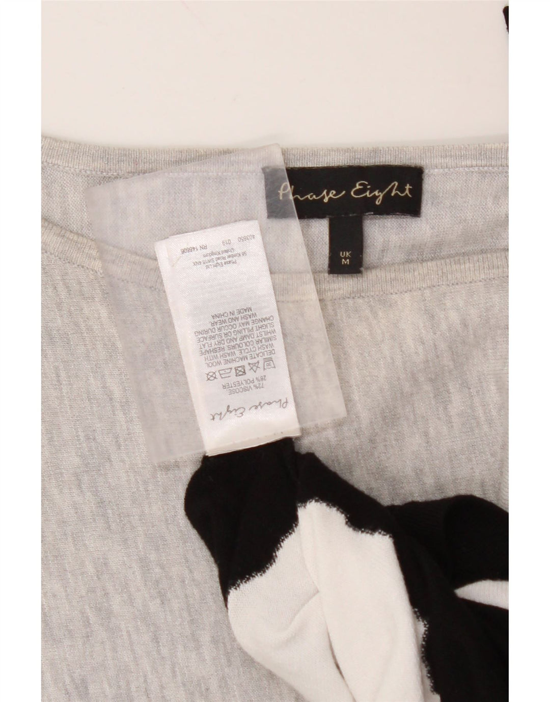 Suéter feminino PHASE EIGHT com gola canoa grande Reino Unido 14 cinza médio