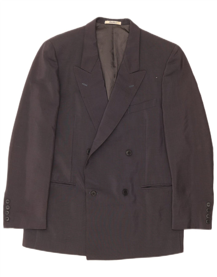 Jaqueta blazer masculina Profilo manga 3/4 com peito duplo Reino Unido 38 cinza médio