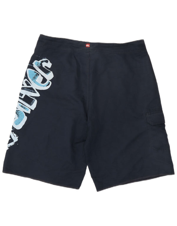 Quiksilver Calção de banho masculino gráfico grande poliéster azul marinho