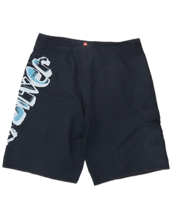 Quiksilver Calção de banho masculino gráfico grande poliéster azul marinho