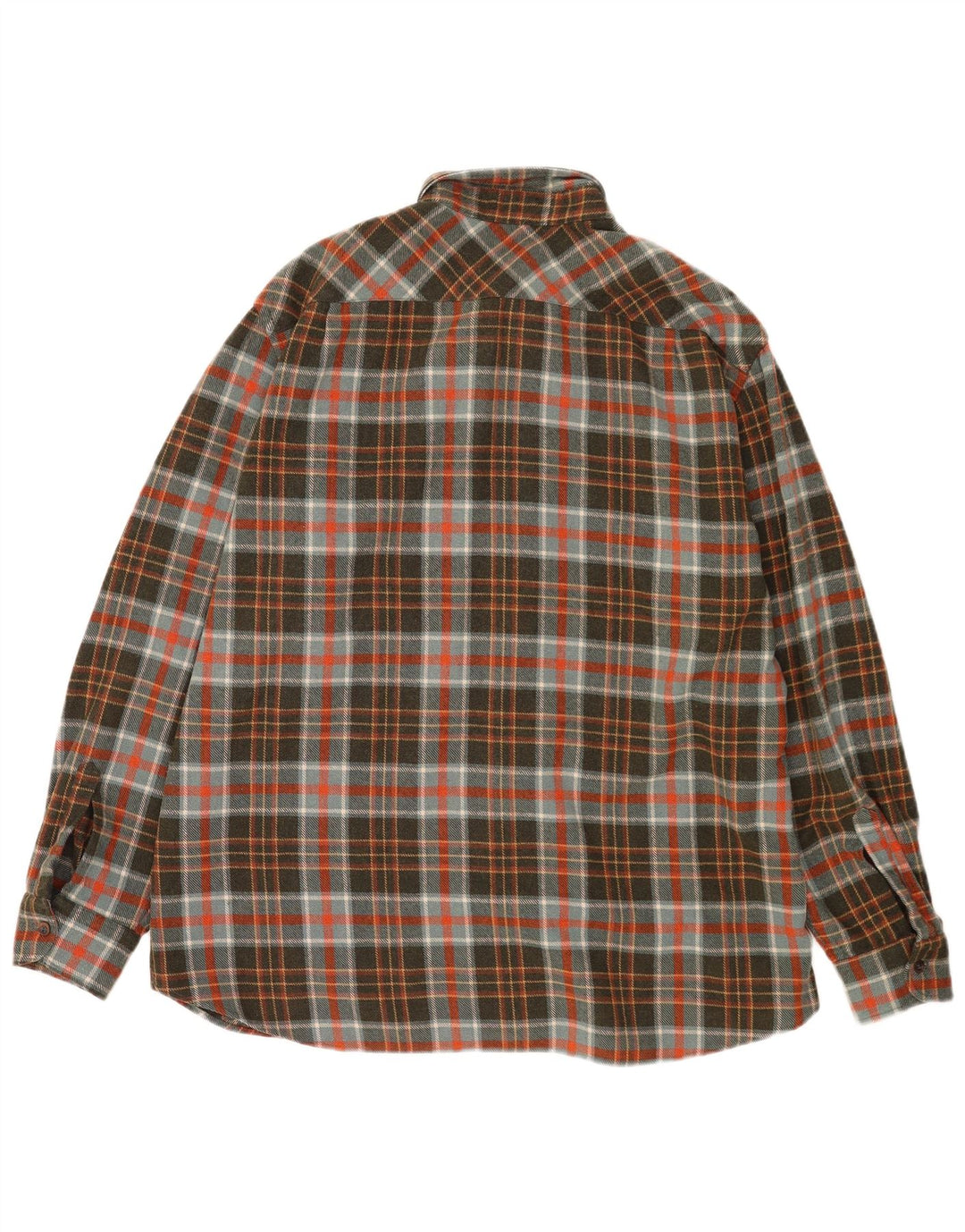 Camisa masculina vintage de flanela de lenhador XL cáqui xadrez
