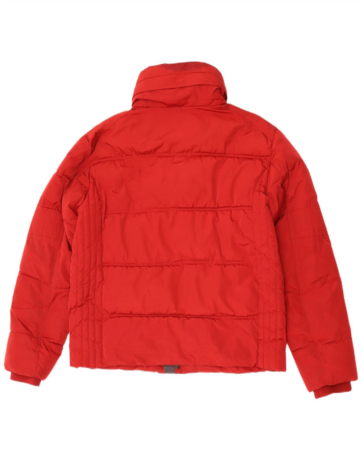 Jaqueta acolchoada com capuz masculina Zara UK 44 2XL poliéster vermelho