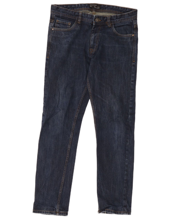 Zara Mens Slim Jeans EU 40 Médio W32 L29 Azul Marinho Algodão
