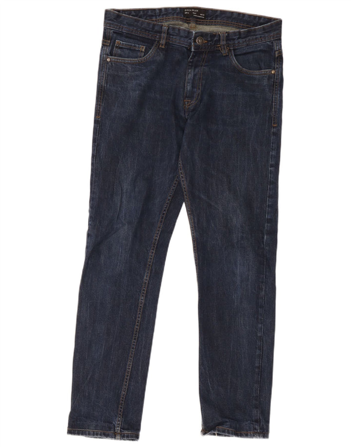 Zara Mens Slim Jeans EU 40 Médio W32 L29 Azul Marinho Algodão