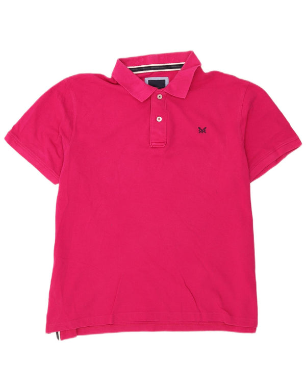 Camisa polo masculina XL de algodão rosa da Crew Clothing