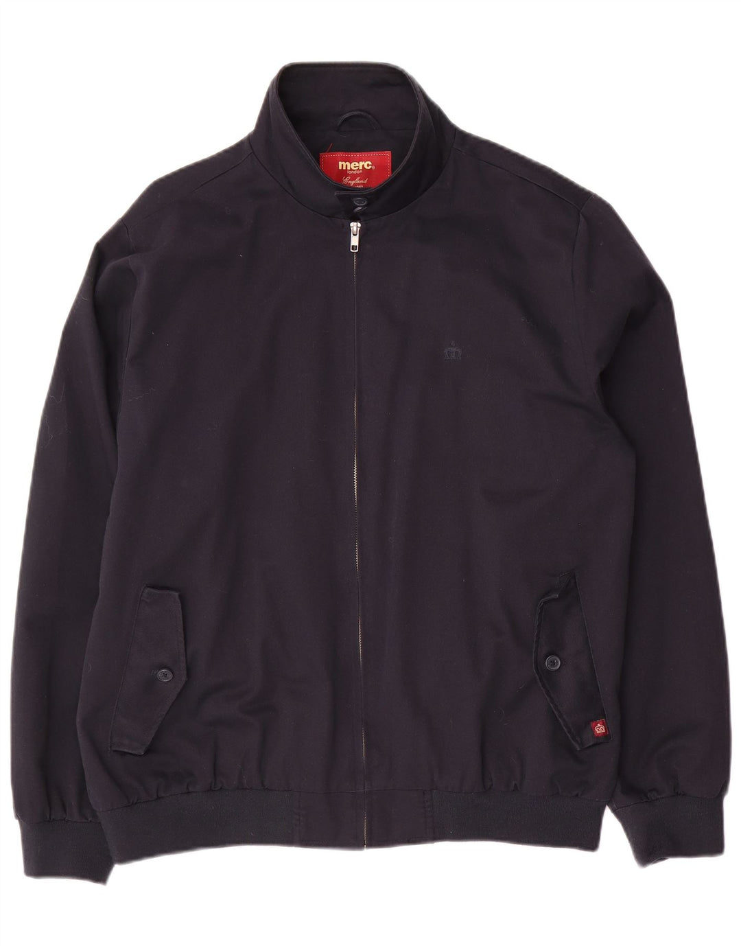 Merc Mens Bomber Jacket UK 42 XL Azul Marinho Algodão
