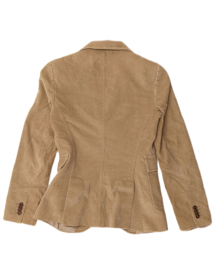 Jaqueta blazer feminina de veludo com 2 botões MASSIMO DUTTI EU 36 XS algodão marrom