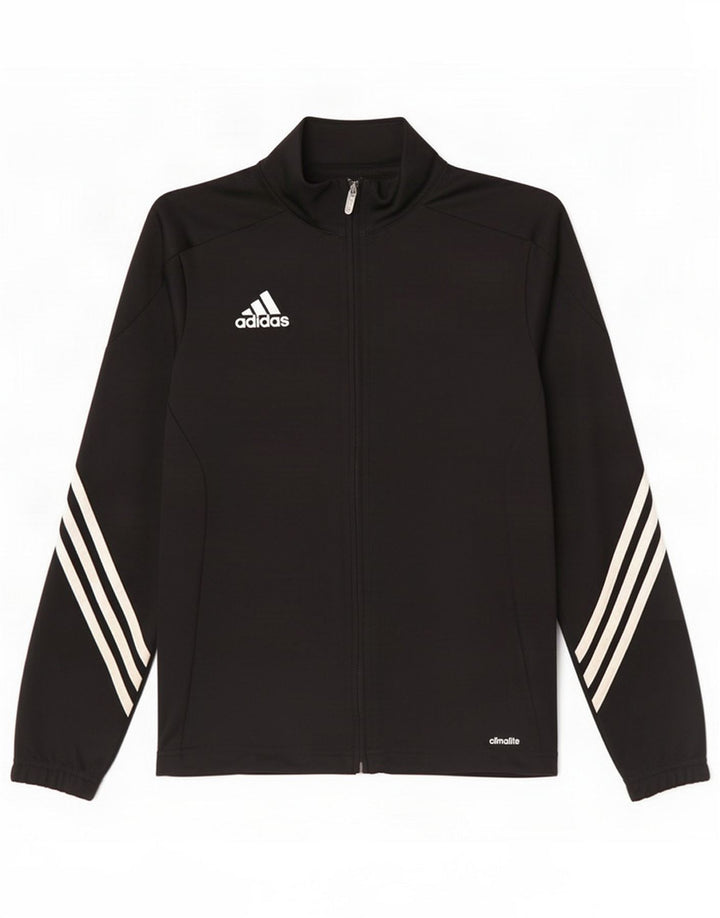Adidas Boys Climalite Tracksuit Top Jacket 13-14 anos Poliéster preto