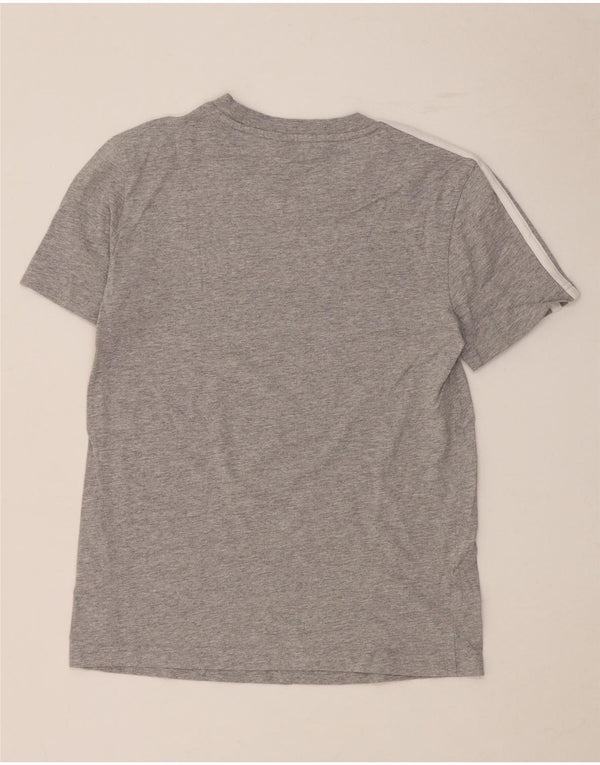 Adidas Womens Crop T-Shirt Top UK 8/10 Pequeno Cinza Algodão