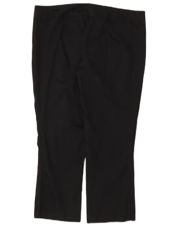 BENETTON Womens Capri Trousers IT 44 Medium W32 L22 Black Cotton