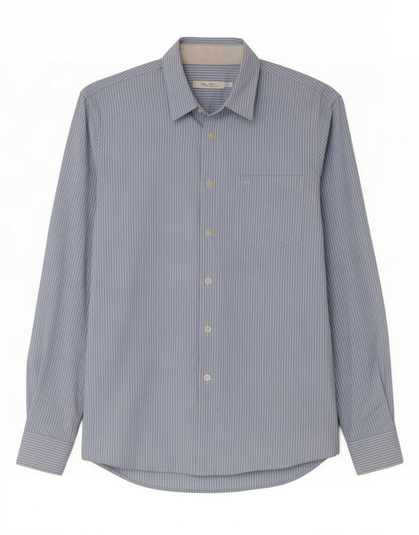 Camisa masculina Jack Wills XS azul risca de giz algodão