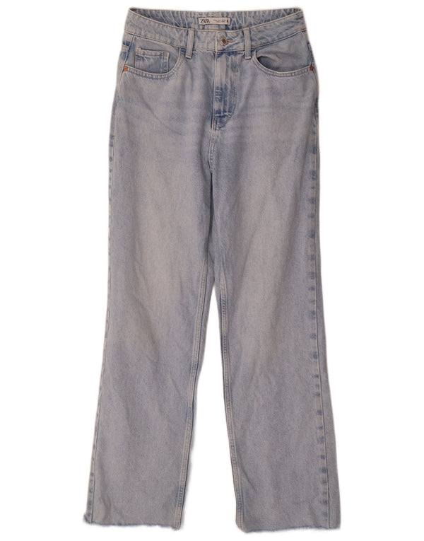 Calça jeans reta feminina Zara EU 38 pequena W28 L29 algodão azul