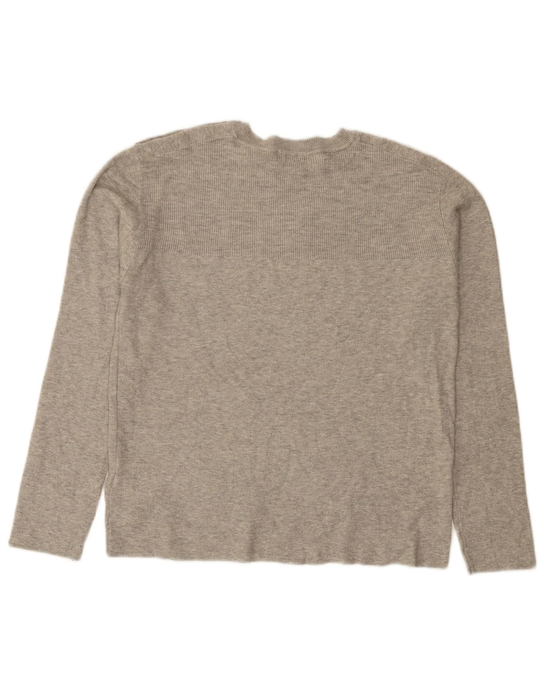 Top feminino Marks & Spencer manga comprida UK 12 viscose cinza médio