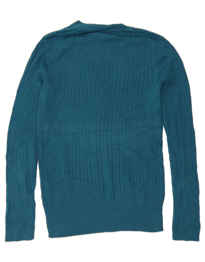 TOMMY HILFIGER Mens V-Neck Jumper Sweater Medium Blue Vintage Tommy Hilfiger and Second-Hand Tommy Hilfiger from Messina Hembry 