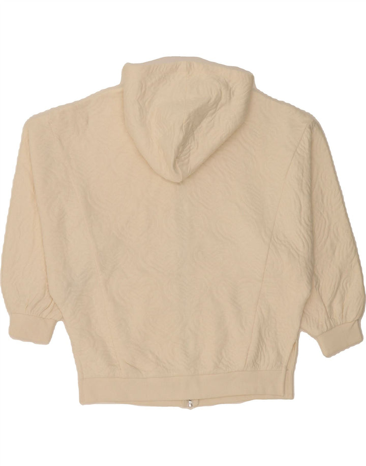 MARKS & SPENCER Girls Zip Hoodie Sweater 11-12 Years Off White Cotton Vintage Marks & Spencer and Second-Hand Marks & Spencer from Messina Hembry 