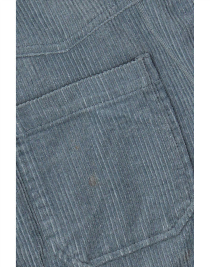 Camisa feminina de veludo cotelê Zara UK 14 algodão azul médio