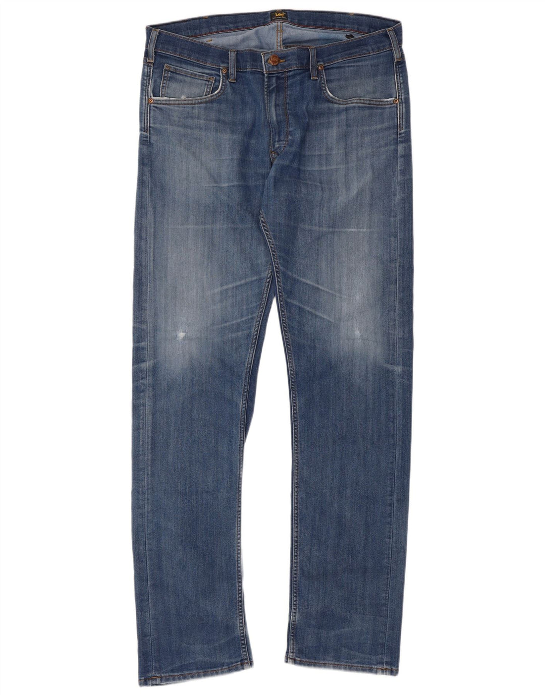 Lee Mens Straight Jeans W38 L36 Azul Algodão