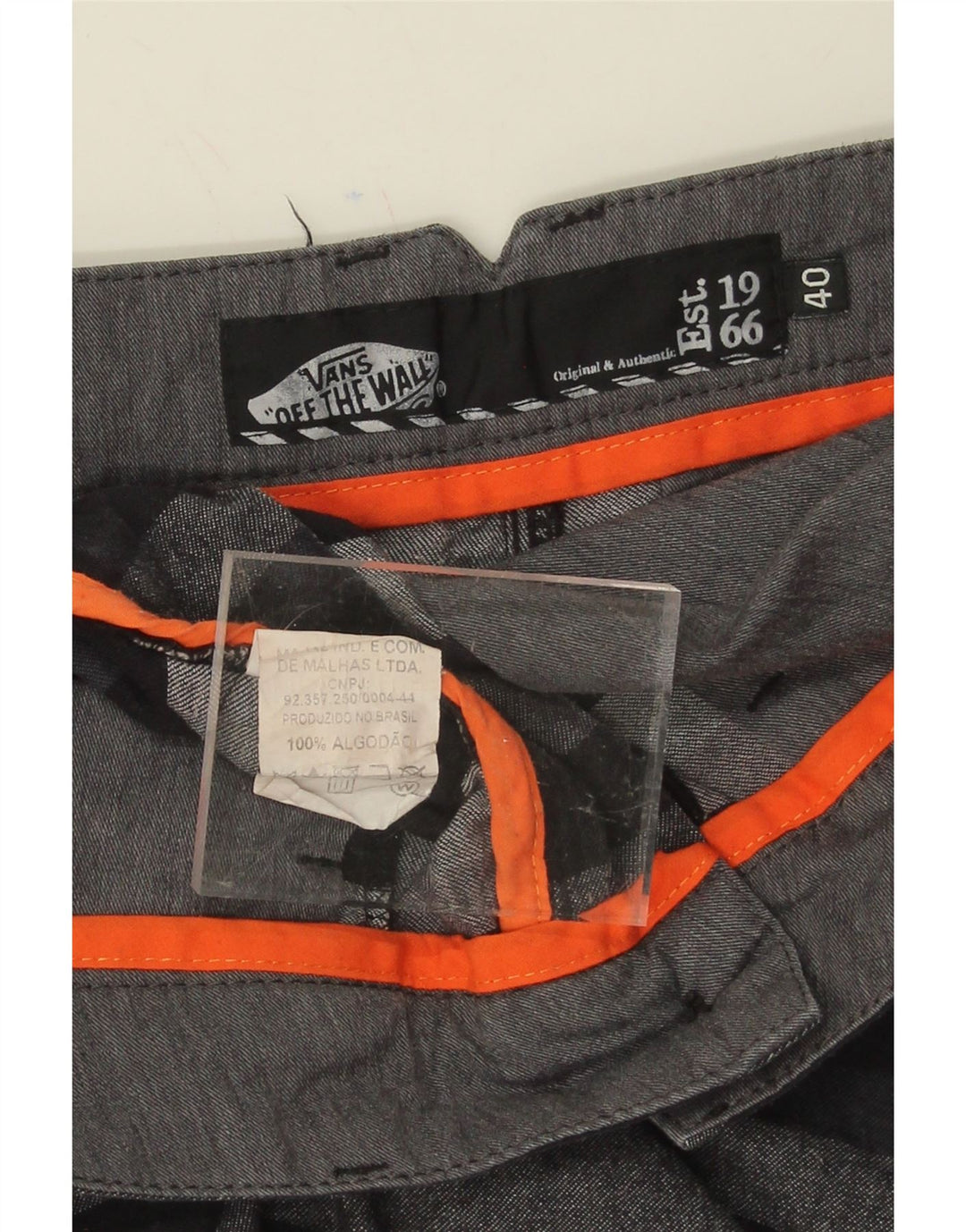 VANS Womens Chino Shorts EU 40 Medium W32 Grey Striped Cotton Vintage Vans and Second-Hand Vans from Messina Hembry 