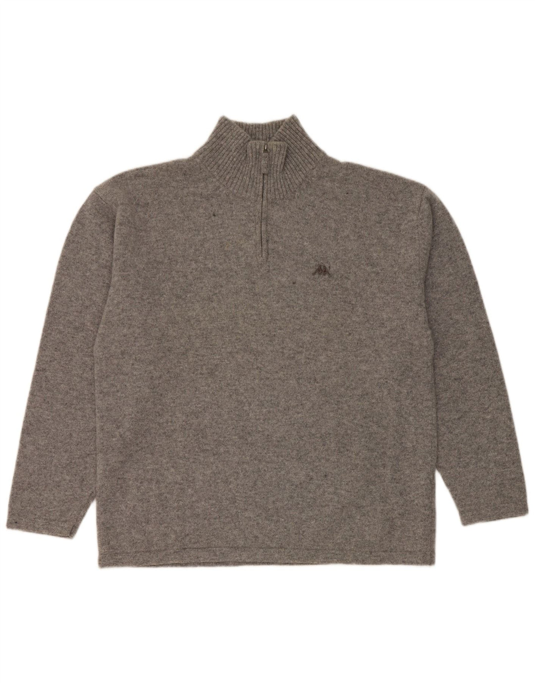 Suéter masculino Kappa com zíper e gola 2XL lã virgem manchada cinza