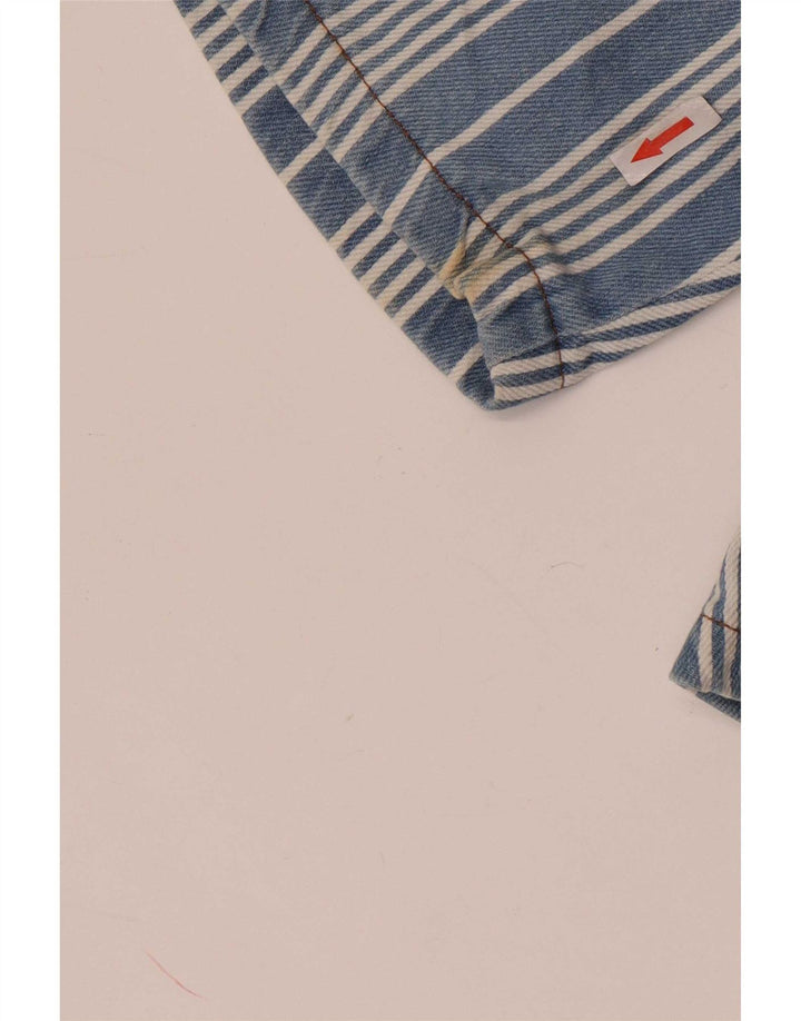 Shorts feminino vintage W28 listrado azul médio