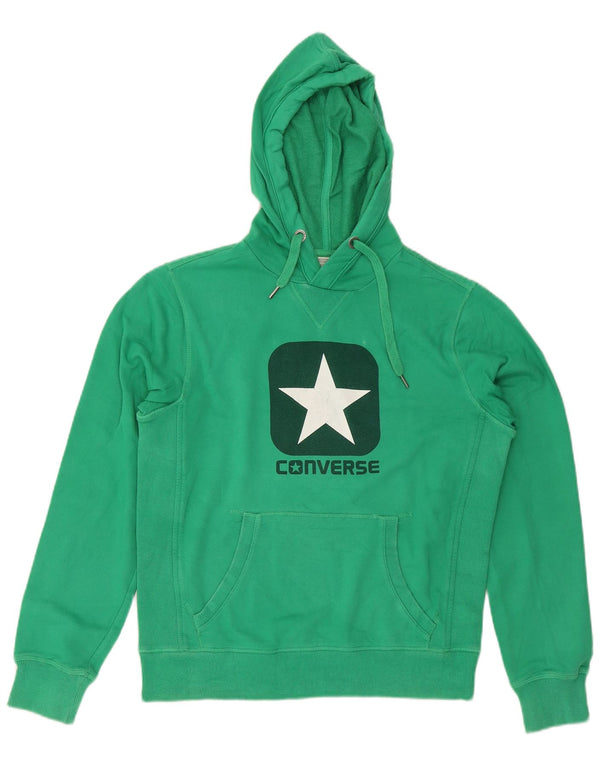Converse Mens Graphic Hoodie Jumper Médio Algodão Verde