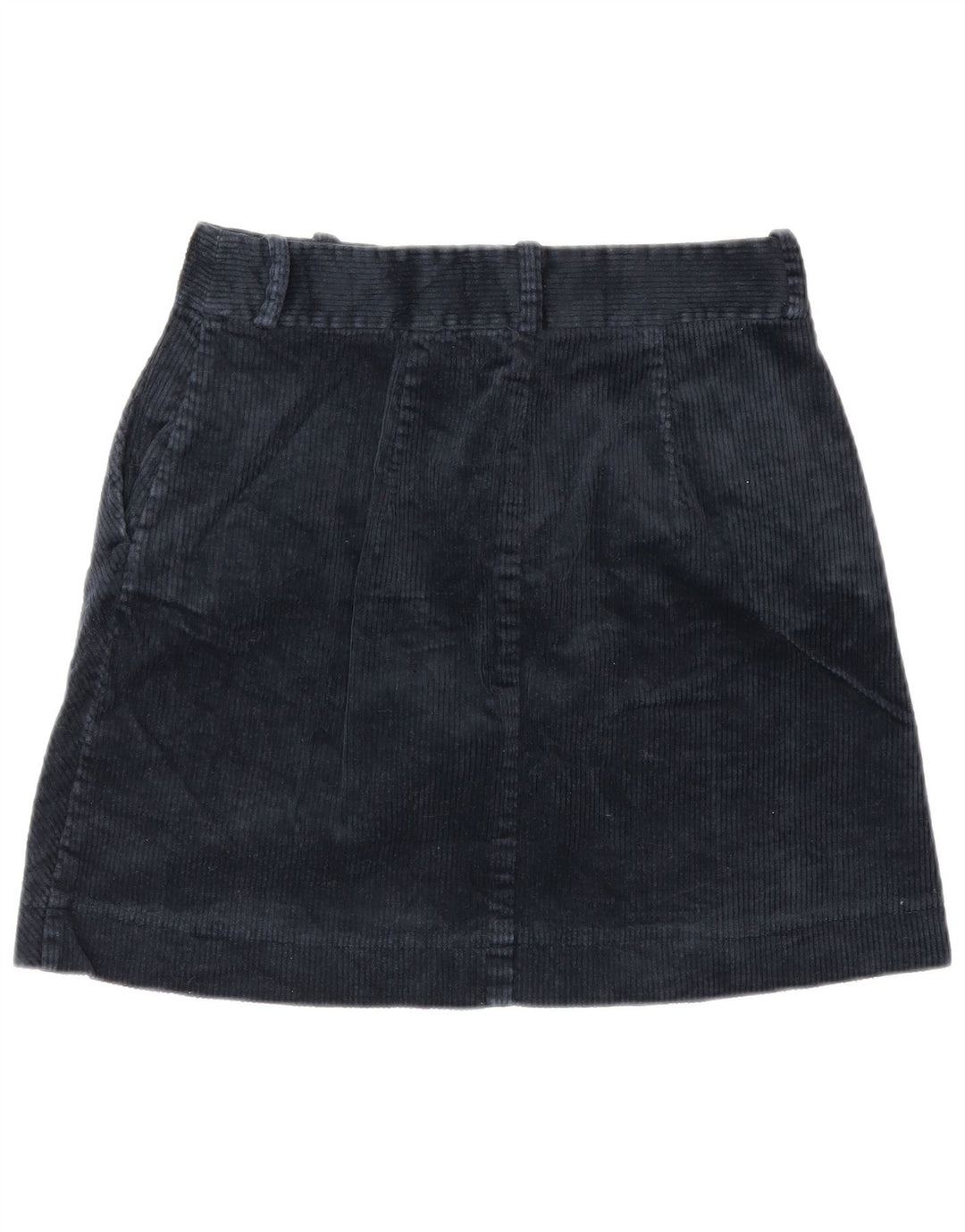 Saia feminina de veludo Tommy Hilfiger EUA 8 médio W28 algodão azul marinho