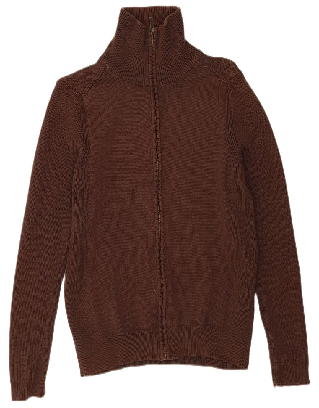 Suéter cardigã masculino Zara grande algodão marrom