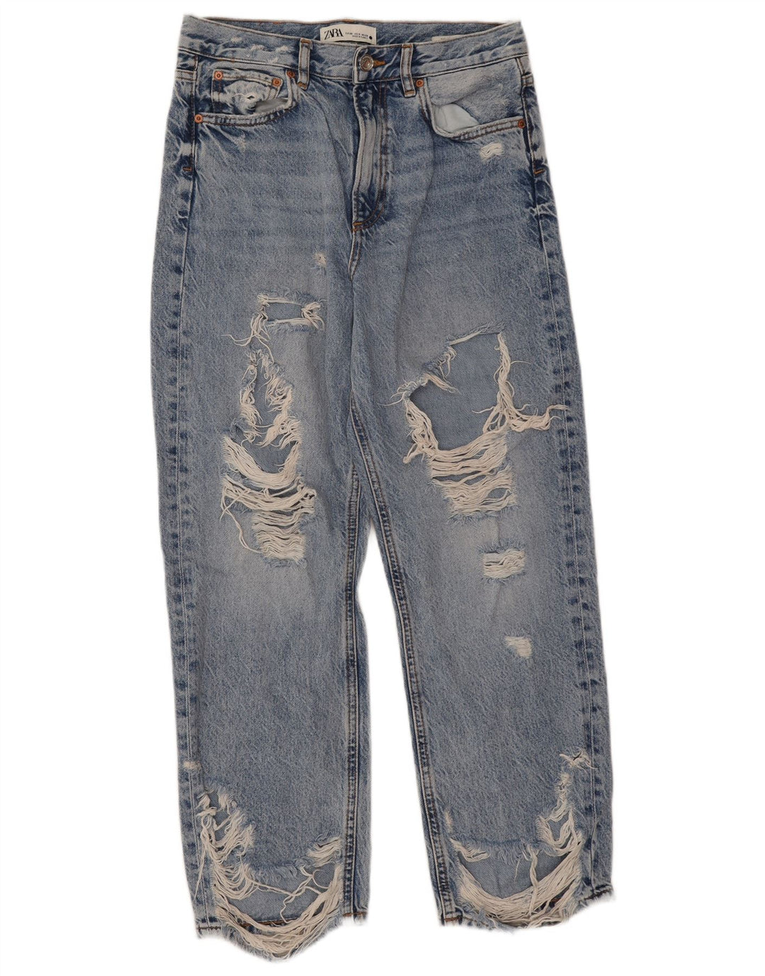 Calça jeans reta feminina Zara EU 38 pequena W28 L27 azul
