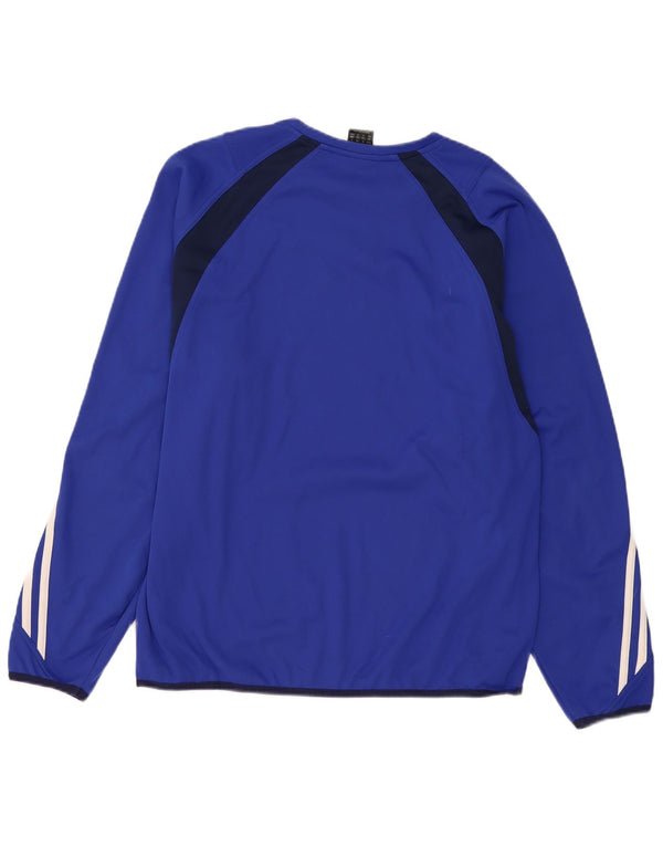 Adidas Masculino Climawarm Top Manga Longa Reino Unido 40/42 Médio Azul Marinho Colorblock